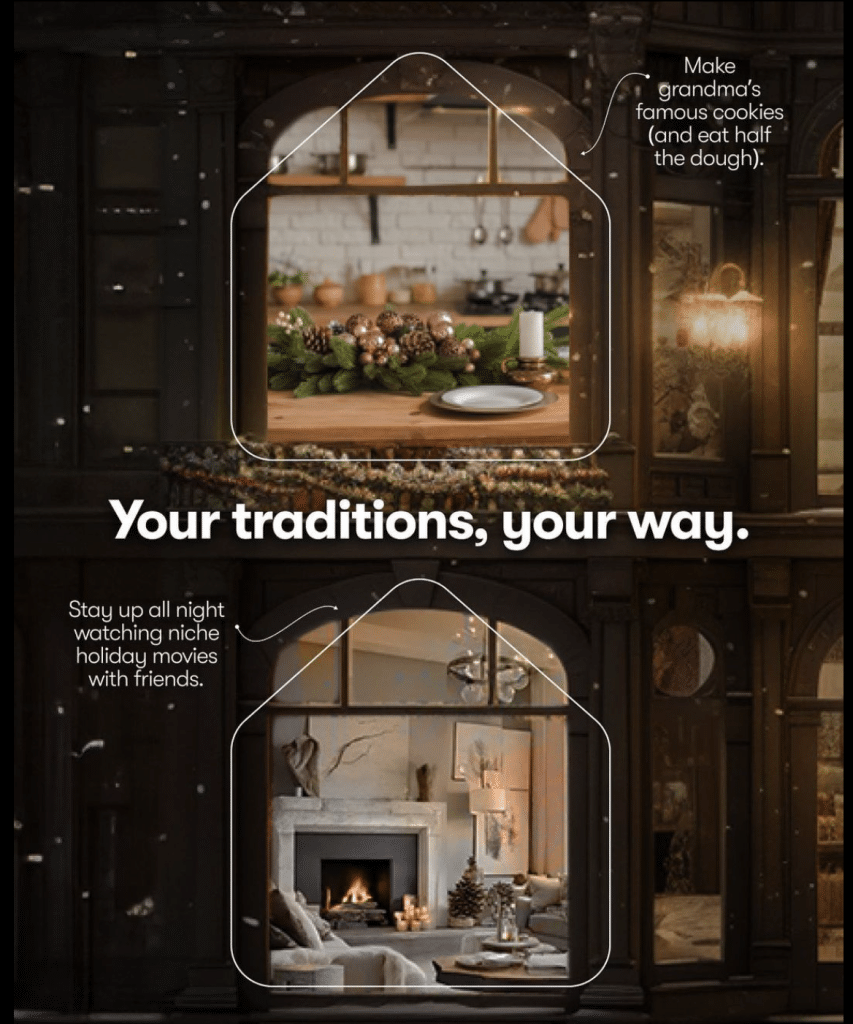 A instagram ad by zillow, connecting homes with festivals to connect with their audience.